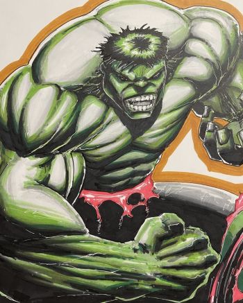 Image of Hulk Marker Illustration