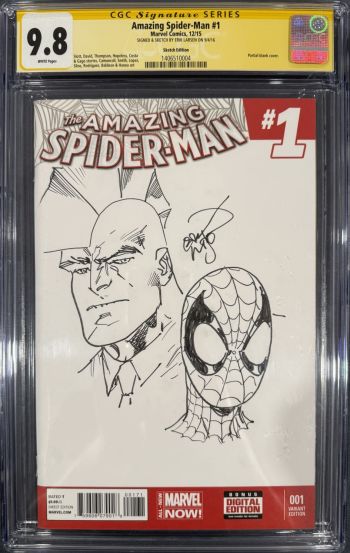 Image of Erik Larsen Spider-Man & Savage Dragon Original Art Sketch CGC 9.8
