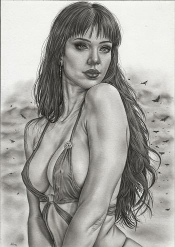 Image of Realistic Female Portrait Vampirella