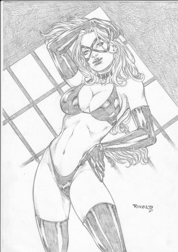 Image of Black Cat A4 Art by Rivald