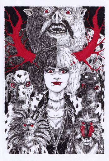 Image of Cruella and Dalmatians Original Art