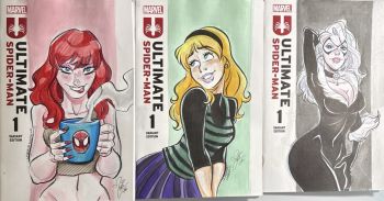 Image of Spider-Man Girlfriends Sketch Cover 3 blanks Set