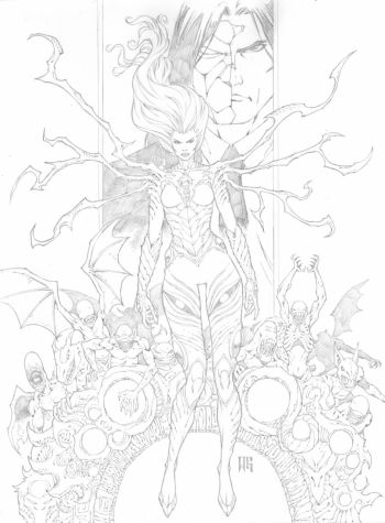 Image of Witchblade 11x16" Amazing pencil art by famous artist Walter Geovani
