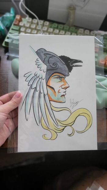 Image of Thor Headshot original sketch