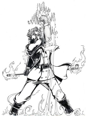 Image of Fire Mage Original Ink Art