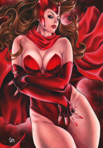 Image of Scarlet Witch Pin Up Art