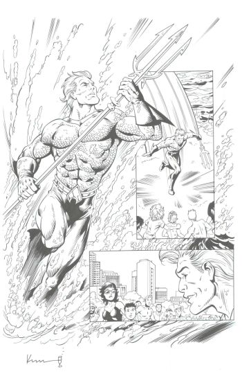 Image of General Mills Presents Justice League #4 page 4 blue lines by Tom Grummett inks by Keith Champagne