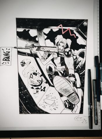 Image of Harley Quinn 11x17 sketch.