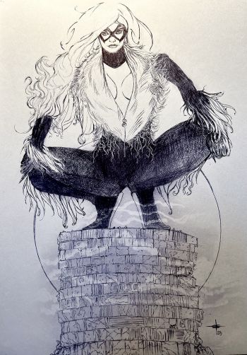 Image of The black cat ballpoint pen sketch
