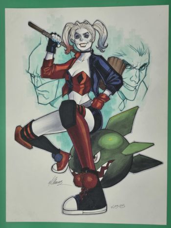 Image of Mario Chavez sketch 9"x12 Harley Quinn