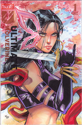Image of Psylocke Anime Style Sketch Cover