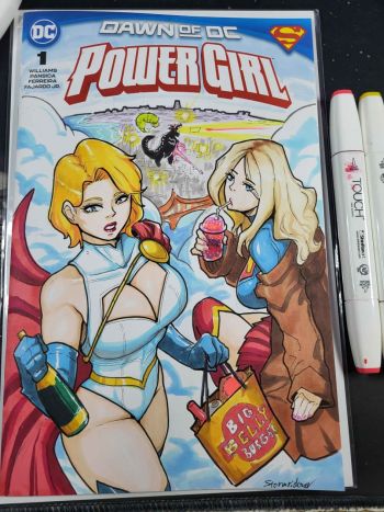 Image of Power Girl and Supergirl Sketch Cover