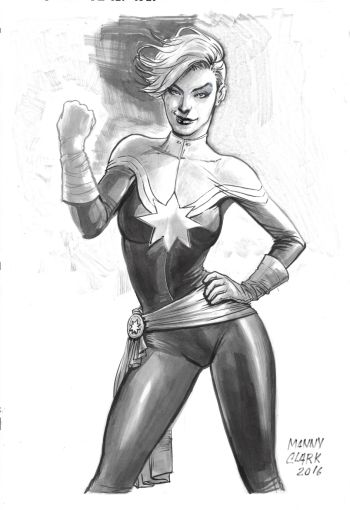 Image of Captain Marvel Illo by Manny Clark
