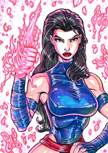 Image of Psylocke. Illustrated by Sly!