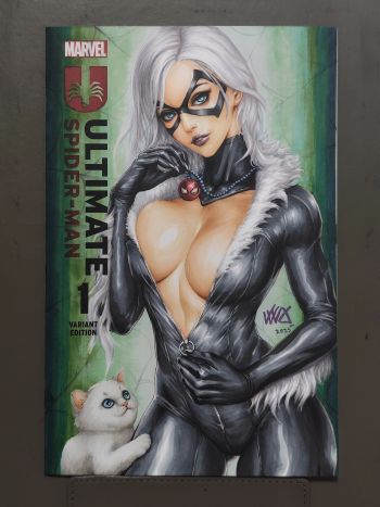 Image of Black Cat Sketch Cover Ultimate Spider-Man 1