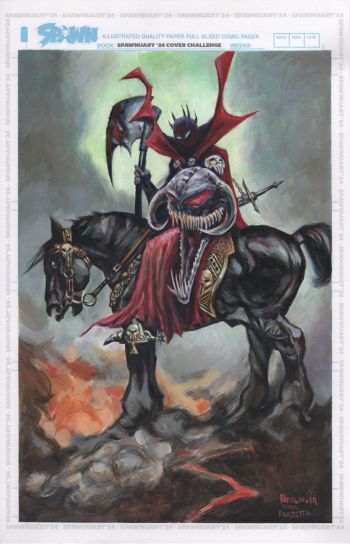 Image of King Spawn Homage to Frazetta's Death Dealer