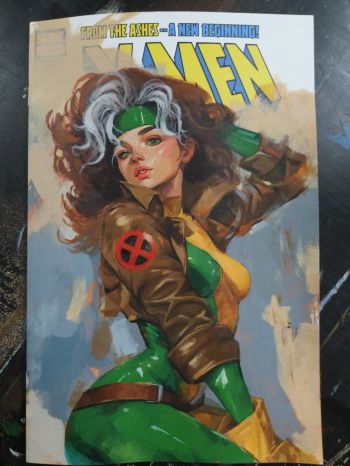 Image of Rogue - Acrylic painting on Blank Variant comic