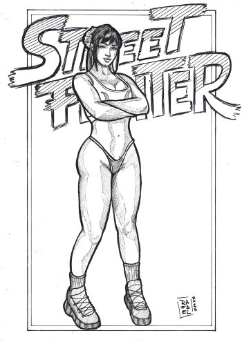 Image of Chun-li (09"x12") original comic art by Rafael Duarte (2025) *TramaStudio