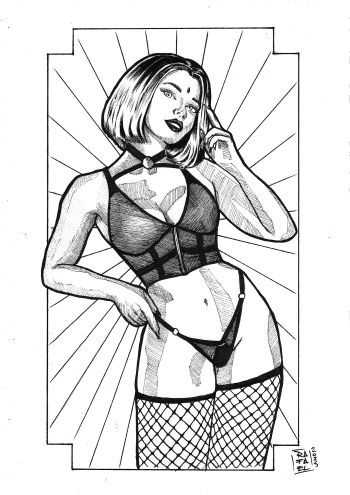 Image of Cheetara (09"x12") original comic art by Edno Taveira (2025) *TramaStudio