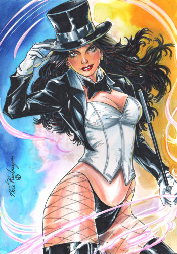Image of Zatanna Original hand colored Art by Bete Rodrigues