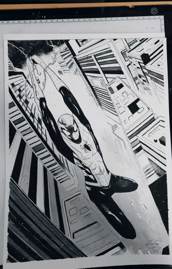 Image of Spider-Man 11x17” inks & markers 🔥🔥🔥