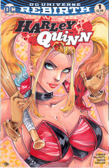 Image of Harley Quinn Anime Style Sketch Cover