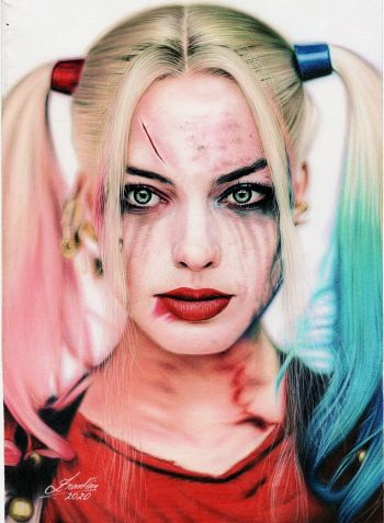 Image of Harley Quinn Portrait Art