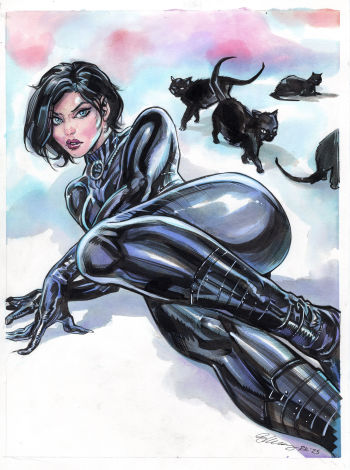 Image of Catwoman Unmasked 9x12 Color Sketch by Ryan Kelly DC Comics!