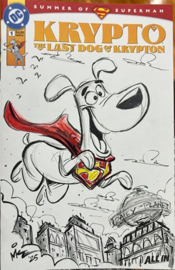 Image of Krypto sketch cover by Mike Kunkel