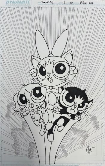 Image of Powerpuff Girls #8 Original Cover Art by Ken Haeser