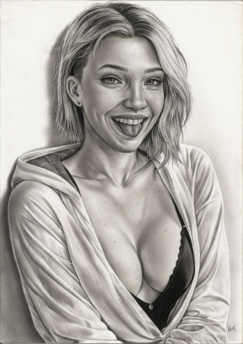 Image of Spider-Gwen 9x12 Pencil Drawing