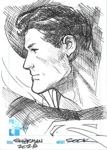 Image of Superman sketch card for Hero Initiative by Ryan Sook