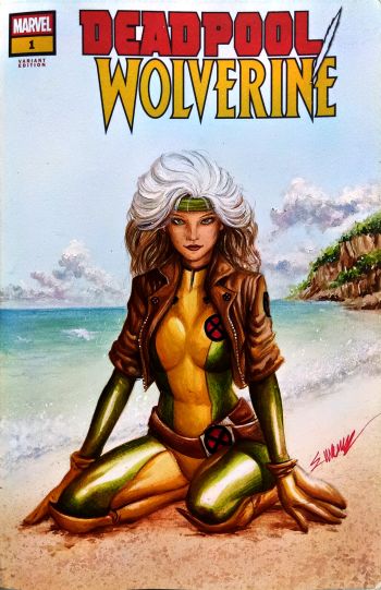 Image of X-Men Rogue, Wolverine and storm Acrylics on sketch covers set of 3 OA