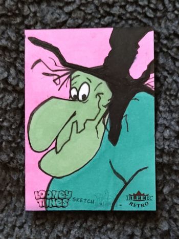 Image of 2024 Fleer Retro Looney Tunes Witch Hazel Artist Sketch 1/1 JD Correa