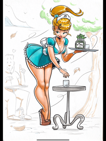 Image of Pinuptober day 3 - Waitress