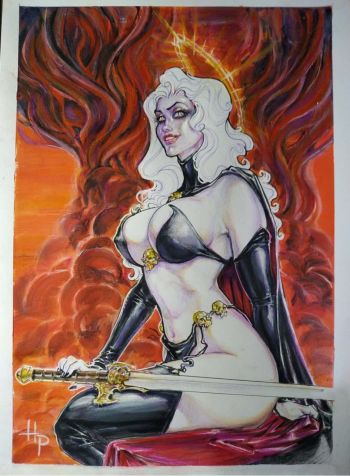 Image of Lady Death Pin-Up Illustration