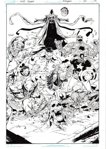 Image of Avengers Issue 30 Splash Page - Marvel Zombies Wolverine Cyclops Thing Hulk Captain America Spider-Man