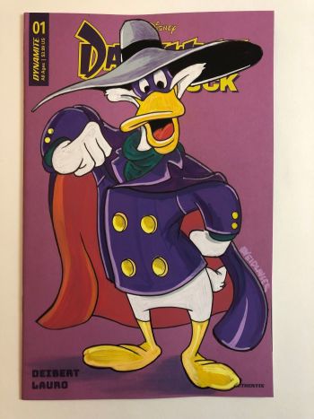 Image of Darkwing Duck Acrylic and Copic Cover Art