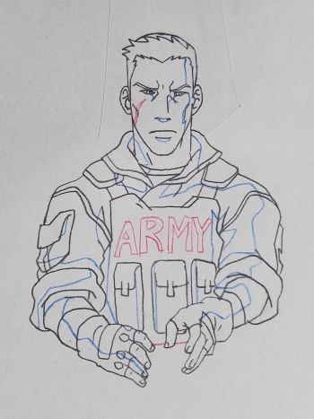Image of G.I. Joe: A Real American Hero - Animation production cel pencil