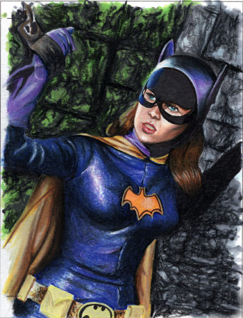 Image of Batgirl Colored Pencil Illustration