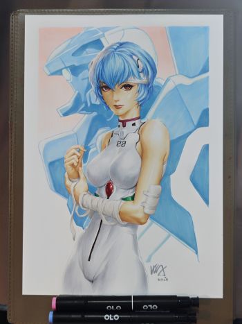 Image of Arttrober 2025 Day 10 - Ayanami Rei 🤕🩵