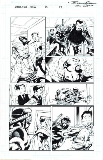 Image of SNAKE EYES G.I JOE PUBLISHED ORIGINAL ART SIGNED ROBERT ATKINS & JUAN CASTRO