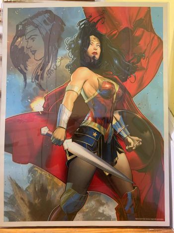 Image of WONDER WOMAN OVERSIZED PRINT REMARQUED & SIGNED BRANDON PETERSON