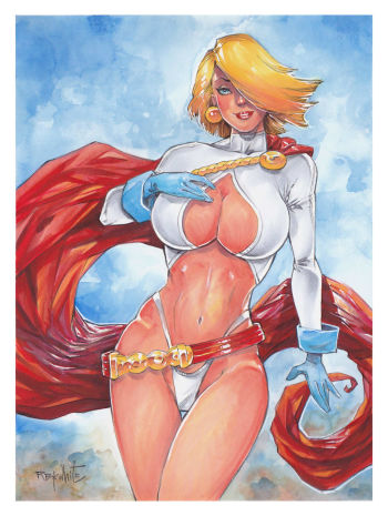 Image of Power Girl 9x12 Illustration