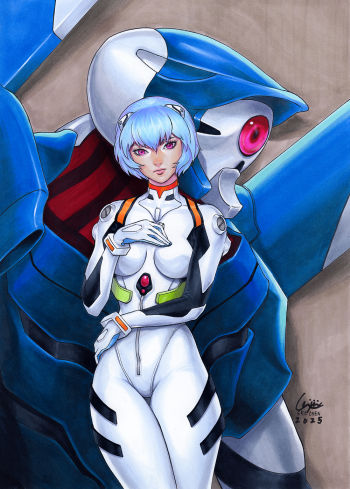 Image of Arttrober 2025 day 10 - Rei Ayanami