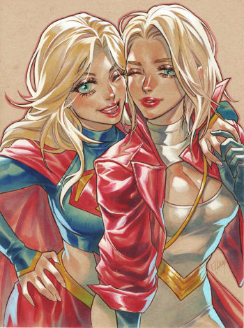 Image of Supergirl and Power Girl_Osaka Pop Culture Convention