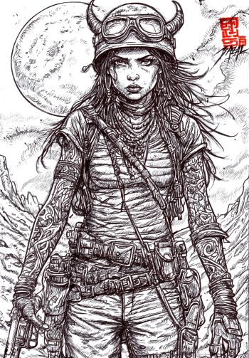 Image of Tank Girl / CHAOS RIDES WITH STYLE - Bazal. 8,3x11,7 in.