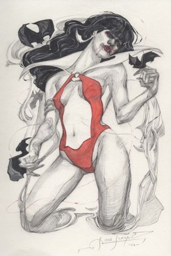 Image of Vampirella A4 Pencil Drawing