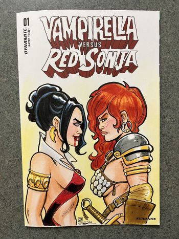 Image of Vampirella vs Red Sonja Sketch Cover by Tim Shinn