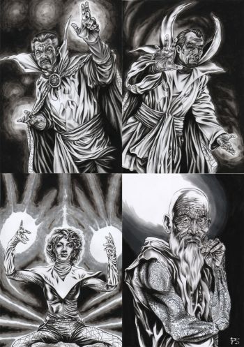 Image of From the world of Doctor Strange - 4 X A4 original art by PAUL SWAIN